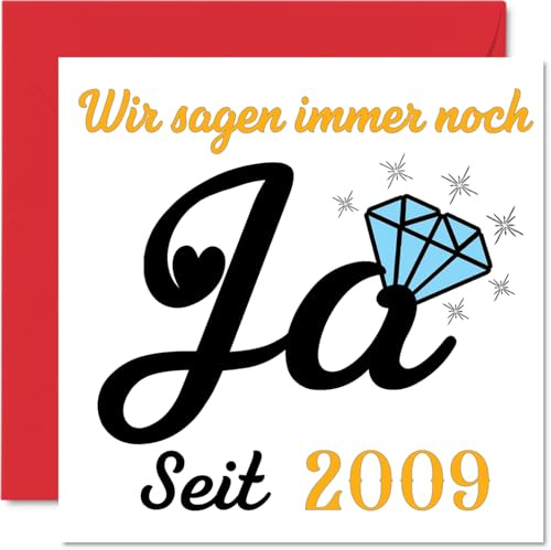 Stuff4 17. Hochzeitstag Karte Liebe | Ja Seit 2009-16 Jahrestag Karte Hochzeitstag Geschenke für Mein Mann Ehemann Meine Frau Ehefrau
