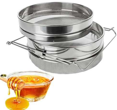 Honigsieb - Honigfilter | Bienenzucht Honigsieb | Honigsieb für Bienenzucht Doppelsieb Honigsieb Edelstahl Honigsieb Honigsieb Honigsieb mit feinem Netz