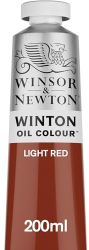 Winsor & Newton 8840593 Winton Ölfarbe - Hell Rot - 200 ml Tube, hochwertige feine Ölfarbe, lichtbeständig, hohe Deckkraft & pigmentreich