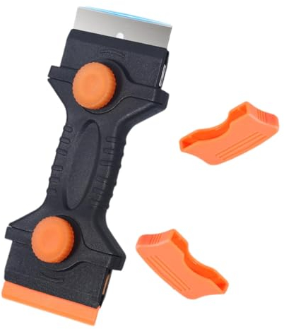 Zibeem Schaber zum Reinigen,Glasschaber,Doppelkanten-Kochfeldschaber | Mehrzweck-Reinigungsschaber zum Entfernen von Fenstern, Aufklebern, Abziehbildern, Kochfeldern und Farbe