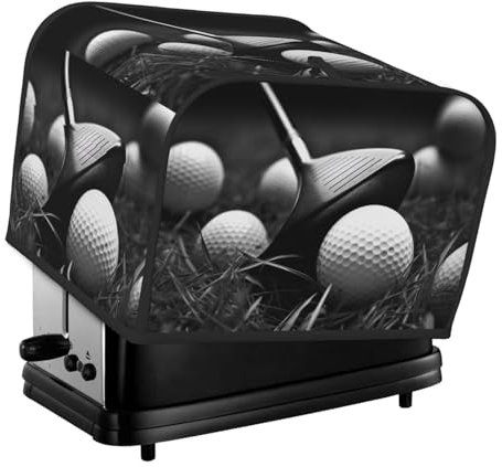 Copertura per tostapane a quattro fette con stampa a golf in bianco e nero per piccoli elettrodomestici da cucina, protezione per impronte digitali