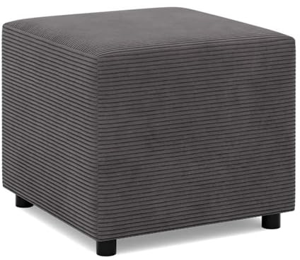 Mebligo - Fußstütze für Sessel 50 x 50 cm NEO Kollektion, Bequemer Hocker als Auflage, Pouf Hocker, Aus Hochwertigen Materialien, Sitzpouf, Fusshocker Gepolstert für Sessel, Dunkelgrau