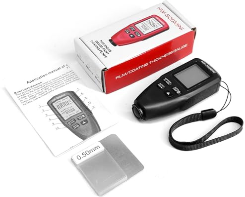 lvifloae Lackdickenmessgerät Mini-Autolacktester Dickenmessgerät zum Messen der Dicke nichtleitender Beschichtungen auf Metalloberflächen (Schwarz ohne Batterie) (Schwarz)