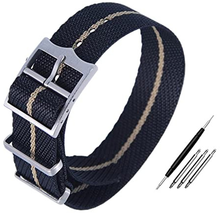 JUANZD Nylon-Nato-Armband, kompatibel mit Tudor-Stoff-Uhrenarmband, einteiliges, verstellbares, schräges Armband, Sportarmband, 20 mm, 22 mm