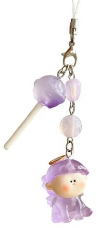 GMBYLBY Angelic Lilith Schlüsselanhänger aus Kunstharz, leuchtet im Dunkeln, Schlüsselhalter, Tasche, Handyanhänger für Anime-Fans und Damen, Mädchen, violett, Lanyard