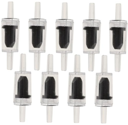 YARNOW 10pcs Aquarium Check Valves Non-Return One-Way Air Pump Valve Backflow Preventer Fish Tank Accessories 4.5mm Black Resistant Water Pump Check