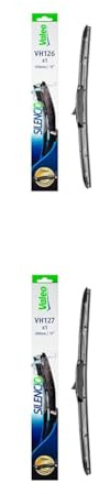 VALEO Silencio Wischer - Set aus Premium Ganzjahres-Originalausrüstungs-Ersatz-Hybrid-Wischerblättern VH126 + VH127 - Vorne, Länge: 450mm + 480mm - Set mit 2 Wischerblättern 574726 + 574727