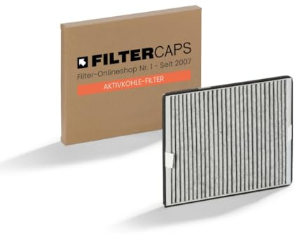 FILTERCAPS Aktivkohlefilter kompatibel mit Miele Dunstabzugshauben DKF 12-P Geruchsfilter mit Aktivkohle, Maße: 287 x 242 x 20 mm