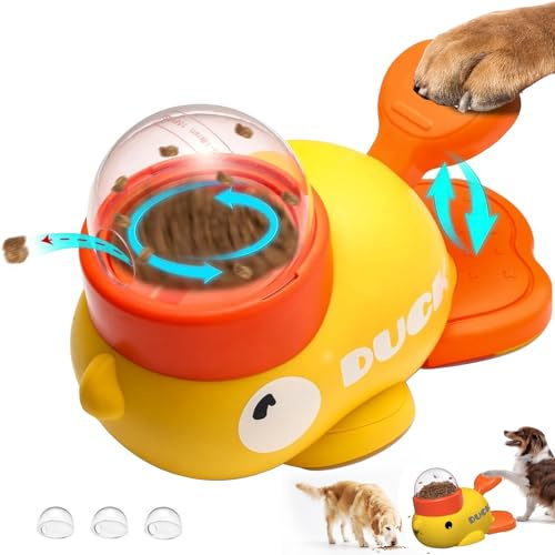 NICEWAT 2-in-1 Dog Treat Dispenser Toy, Duck Shape Dog Slow Feeder Toy for Boredom, Interactive Duck-shaped Puzzle Feeder for Dogs & Cats, Reduces Bloating Anti Gulping Durable & Safe