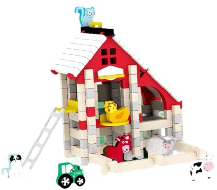 Sharplace Blocs de construction à faire soi-même, maison en bois, jouets de construction, modèle de construction, cadeau d'anniversaire, jouet éducatif, Ferme