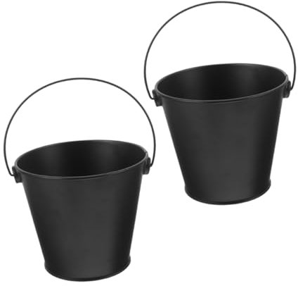 SUPVOX 2pezzi Secchio in Metallo Per Olio Per Barbecue Esterno Contenitore Per Raccolta Liquidi Piccole Abitazioni Appartamenti