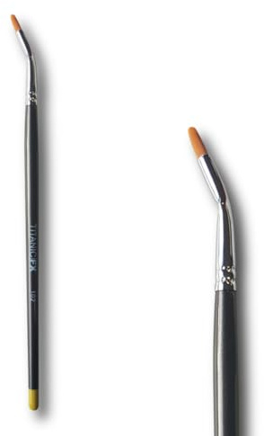 Titanic Brush - 102 Bent Liner & Glue Brush | Vegan Angled Fine-Tip SFX Makeup Tool for Eyeliner & Adhesive Detailing | Zero-Shed, Solvent-Resistant