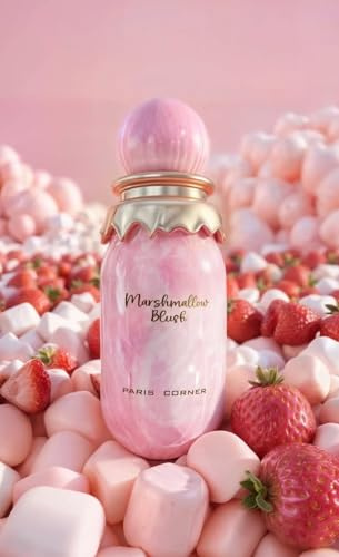 Paris Corner Marshmallow Blush, Eau de Parfum 100 ml, perfume dulce para mujer con fresa y malvavisco, aroma gourmand