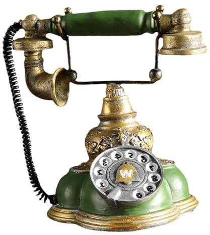 Hemobllo Modelo De Teléfono Fijo Retro Resina Artesanal Decoración Vintage Para Vinoteca y Sala De Estar Diseño Europeo Elegante