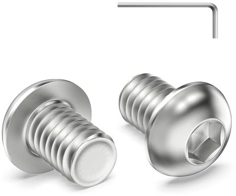 Zuyya 60 Stück Linsenkopfschrauben M6 x 8 mm Flachkopfschrauben M6 | Edelstahlschrauben Innensechskant, Edelstahl A2 V2A, Vollgewinde Halbrundkopfschrauben mit Innensechskantschlussel