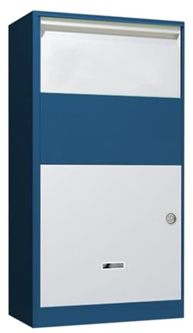 Metal Mailbox with Combination Lock Standing Outdoor MailBoxes Water Proof Home Mailboxes with Shockproof Foam Padding Inside (Blue 29.5x8.7x16.1in)