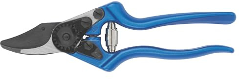 FELCO 6 Gartenschere Klinge F-Tech/Blaue Griffe – leicht und ergonomisch, 20 mm Schnitt, geschmiedete Aluminiumgriffe, professionelle Gartenschere, Swiss Made
