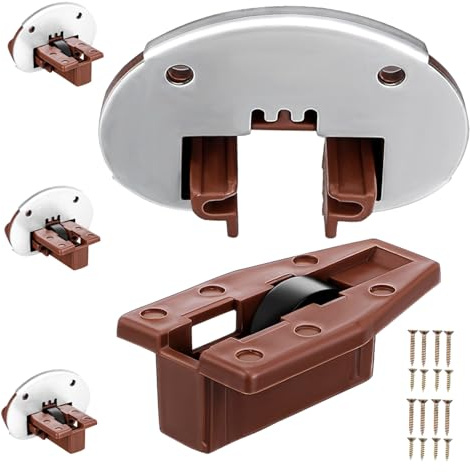 DEARMAMY 4 Sets Slide Replacement Kit with Rollers for Smooth Glide Easy Installation Drawer Repair Accessories Compatible with Kitchen Cabinets Dressers Office Desks and Storage Furniture