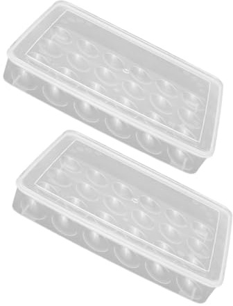 HONITANO Caja de Huevos de Plástico Transparente Tapa, 24 Compartimentos Separados, Apilable y Fácil de Limpiar Pack de 2 Unidades para Refrigerador y Encimera