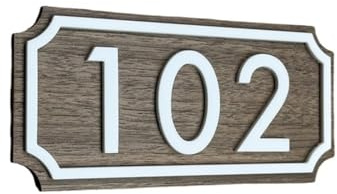 Hausnummer,Hausnummernschild Individuelles Hausnummernschild aus Holz + Acryl, Türschild, Wohnungsschild, Büro, Adressschild, Dropshipping(White Number,5.9x11in)
