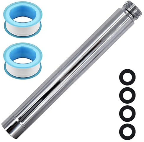 Cisolen Duschkopf Verlängerungsarm 15cm Edelstahl Dusche Verlängerungsrohr G1/2 Gewinde Gerader Duschstangen Duschkopf Duscharm Verlängerung Handbrause Extender für Badzimmer Badzubehör