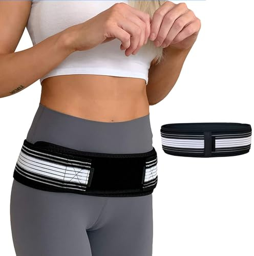 GifBasg Cintura di sostegno Sacro-Iliaca regolabile – Cintura sciatica e bacino per alleviare il dolore del nervo sciatico, stabilizzazione del bacino e della parte bassa della schiena – Donna