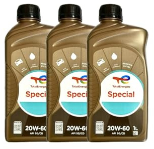 TotalEnergies Olio Motore Special 20W-60, API SG/CD, per Motori Benzina e Diesel, 3 Litri: 3 bottiglie da 1L