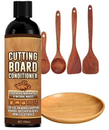 Huile pour Planche à Découper en Bois - 100 ml Nettoyant Nourrissant et Conditionneur | Huile pour Cuillères en Bois et Bloc de Boucher,pour Bols Ustensiles Cuillères Maison Cuisine