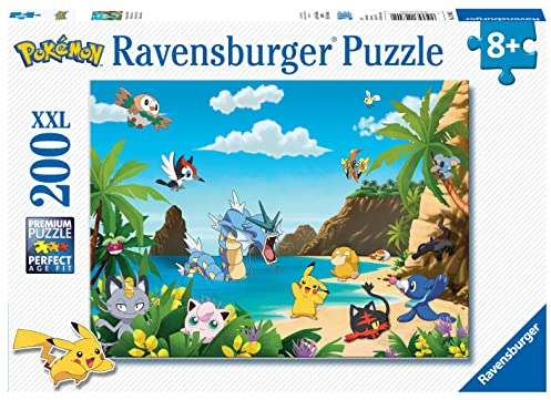 Ravensburger Kinderpuzzle - 12840 Schnapp sie dir alle! - Pokémon-Puzzle für Kinder ab 8 Jahren, mit 200 Teilen im XXL-Format