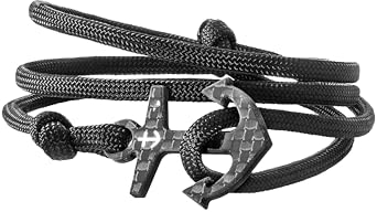 kohlenstoff 12 „Ancore“ Armband Herren Cord Bracelet Schwarz Weiß Schmuck Anker Carbon Black White als edles Ankerarmband Accessoire für den modernen Mann (18)
