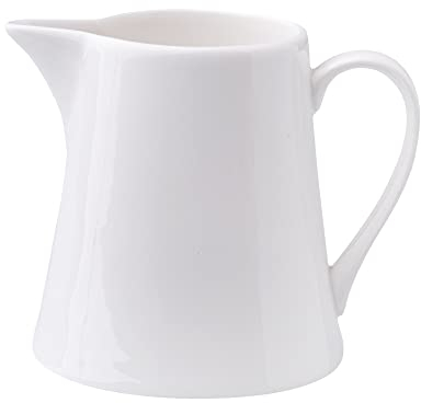 AMBITION Milchkrug WELLE/KUBIKO Milchbecher Milchkännchen Milchtasse Fassungsvermögen 200 ml Nutzvolumen 100 ml Porzellan Weiß