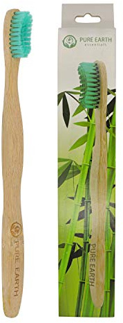 Spazzolini da denti in legno naturale di bambù per adulti, spazzolino ecologico sostenibile con setole morbide, spazzolino da denti in bambù naturale, manico biodegradabile (confezione da 2,5 cm,