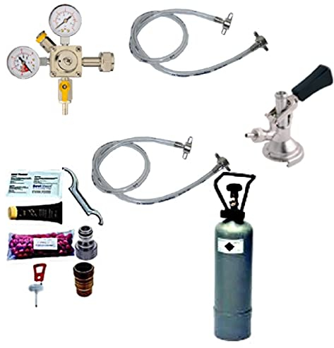 Gastrobedarf Westerbarkey GDW Zubehörset für Zapfanlagen groß 2kg Co2 Korb, M oder Köpikeg Druckminderer, Schläuche & Reinigungsset (Korbkeg(S))