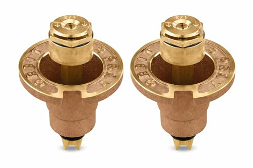 2-Pack Orbit 54071 Brass Pop-Up Flush Head Sprinkler with Half Pattern Spray Nozzle - Brass Pop-Up Sprinklers for Half Pattern Spray