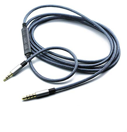 HansnBy 3,5 mm auf 2,5 mm männliches Audiokabel für JBL Tune 710BT, 600BTNC, Live 660NC, 460NC, E45BT E55BT E65BTNC Kopfhörer, Remote-Lautstärkeregler-Mikrofon für Android-Smartphones