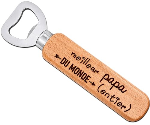 ERNESTINE - Décapsuleur meilleur Papa - cadeau fête des pères et fête des grands pères - cadeau papa accessoire homme - porte clefs personnalisable famille - cadeaux homme anniversaire Noël naissance