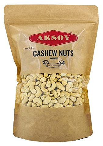 Aksoy Premium Quality Cashews 750g | Natural, Raw, and Fresh Cashews | Versatile for Desserts, Snacks, Salads, and Cooking Recipes | Guaranteed Deliciousness (Packaging May Vary)