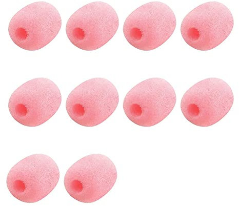 Zunedhys 10 Pack Headset Mikrofon Windschutz, Mikrofon Schwamm Schaum Abdeckung Mini Größe Lavalier Mikrofon Windschutzscheibe Rosa