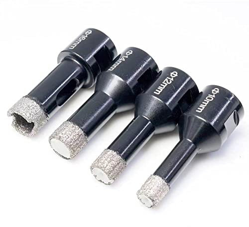 1pcs fil sec sous vide brasé diamant forage noyau mèche porcelaine carrelage forets marbre pierre maçonnerie scie cloche pour meuleuse d'angle, 100 mm