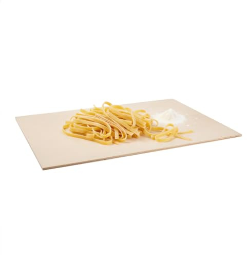 Spianatoia in Pioppo, Stendipasta Fresca, Pizza e Dolci, 57X37X0,9hcm, Con Gradino Antiscivolo, Impastare e Stendere