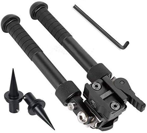 El Bípode V8 Airsoft Se Puede Inclinar 360 Grados, Bípode De Caza De 6,5 A 9 Pulgadas, El Riel Deslizante Táctico Picatinny Ajustable Se Puede Plegar, Trípode Ajustable + Picos,BK,Bonny369