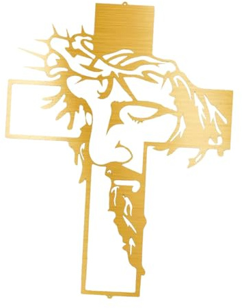 rockible Wandskulptur, Auferstandener Christus, Statue, Wandkreuz, Dekorativ für Wohnzimmer, Kapelle, Party, Gold