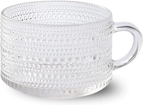 Unik Soppmugg Behållare Kaffe Te Soppskålar, Soppkopp Med Handtag 500 Ml, Söta Frukostskålar För Kaffe, Efterrätt, Glas Mikrovågsugn Säker-Transparent-B-13X10X7Cm, 500 Ml