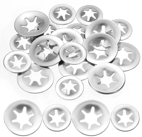 QUARKZMAN Set di 20 Rondelle di Bloccaggio a Stella con Denti Interni M3 M4, Rondelle di Bloccaggio a Pressione, Rondelle di Bloccaggio Veloci, in Acciaio Inossidabile 304