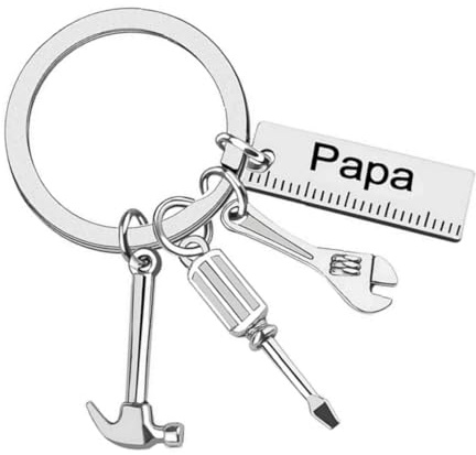 Porte-clés Acier Inoxydable - Porte-clés Homme Voiture, Cadeau pour Papa Anniversaire, Cadeau de fête des pères