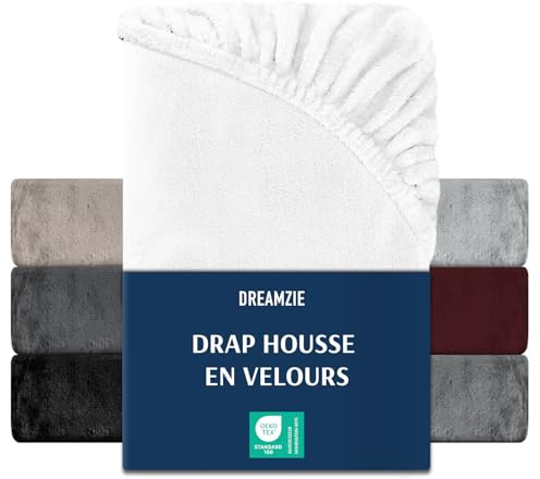 DREAMZIE Sábana Bajera 90-100x200 - Blanco - Sabana Pola para Cama de 90 a 100 x 200 cm - Oeko Tex
