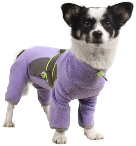 LiebeDD Fleecejacke Hund, Winter Hundejacke Chihuahua Hundemantel Fleece Hundepullover mit Geschirr und Reißverschluss Winddicht Weiche Hunde Schlafanzug für Kleine Hunde (XS-XXL)