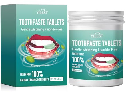 Nano-hydroxyapatite Ultra-whitening Toothpaste has a Variety of Flavors Aluminum can Pack Environmental Travel 60 Pieces (Bottle, AppleMint Toothpaste Tablet 60pc)