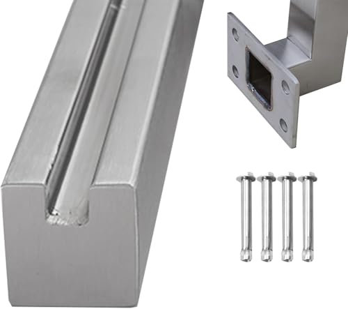 Veranda-Glaspfosten-Klemmstange, Edelstahl, geschlitztes Geländer, Pfosten für Zuhause, Treppengeländer, Säule, Terrasse, Balkon, Glas-Geländerpfosten, Seitenmontage für 8–12 mm Glasscheiben