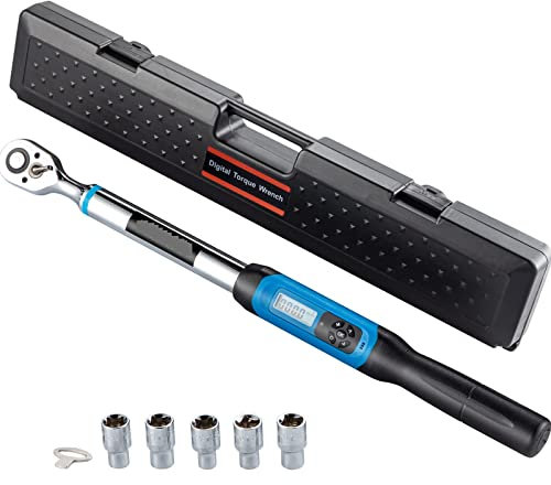 Kit chiave dinamometrica digitale Unità da 1/2 pollice con LED e amp;Indicatore cicalino Strumento manuale for la riparazione di motociclette con testa a cricchetto a doppia direzione Facile da usare